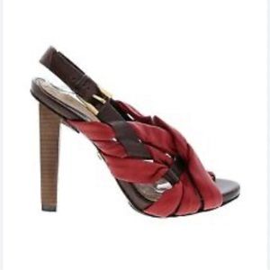 L.A.M.B. Tamika Red Leather Sandals Size 8.5